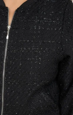 Toscane Boutique Vestes|Bomber avec lurex NOIR