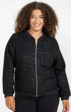 Toscane Boutique Vestes|Bomber avec lurex NOIR