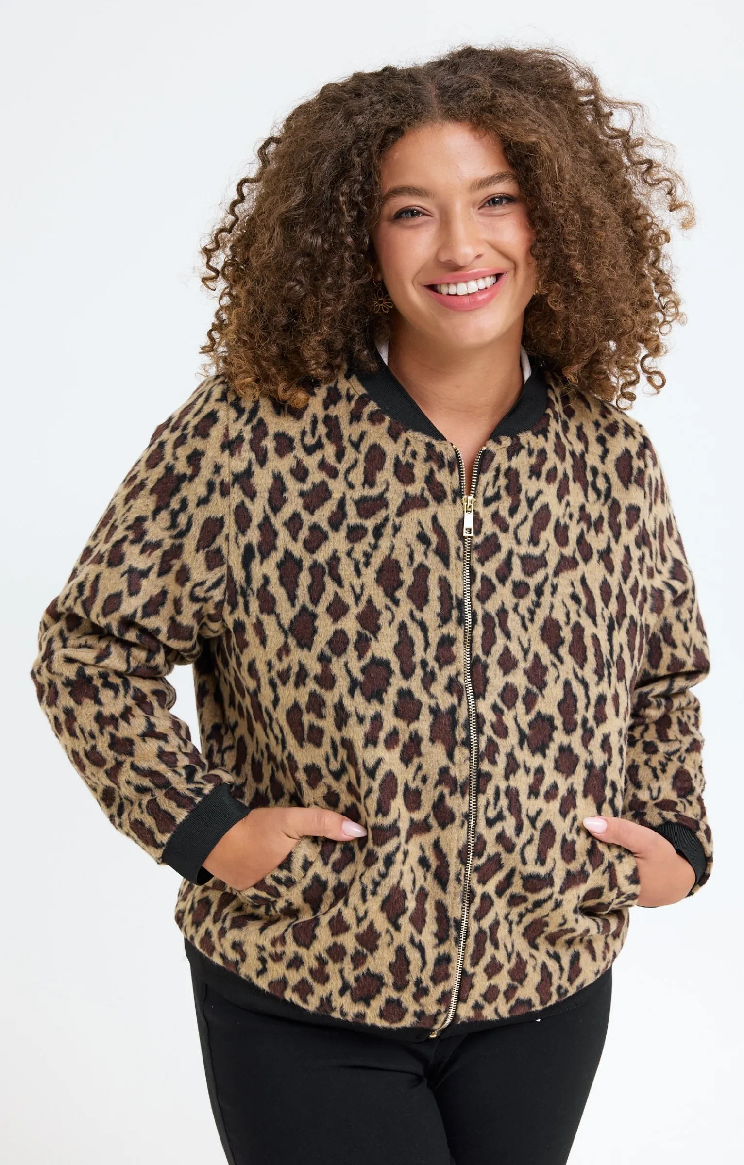 Toscane Boutique Vestes|Bomber léopard CAMEL