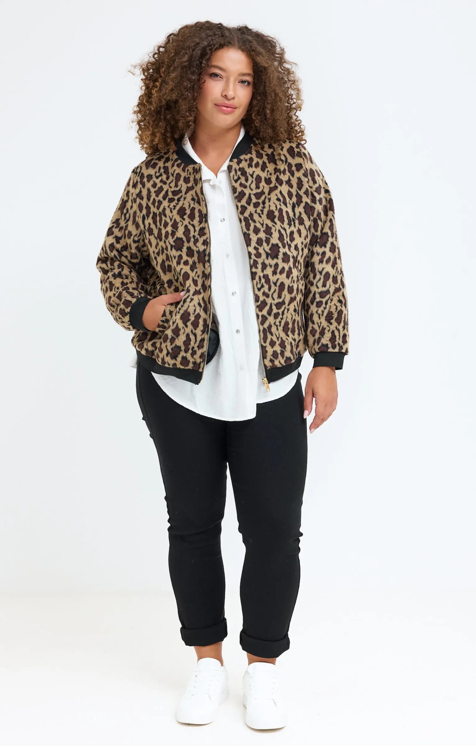 Toscane Boutique Vestes|Bomber léopard CAMEL