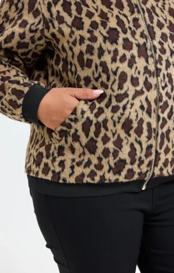 Toscane Boutique Vestes|Bomber léopard CAMEL