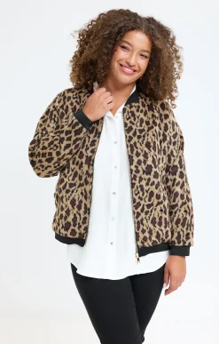 Toscane Boutique Vestes|Bomber léopard CAMEL