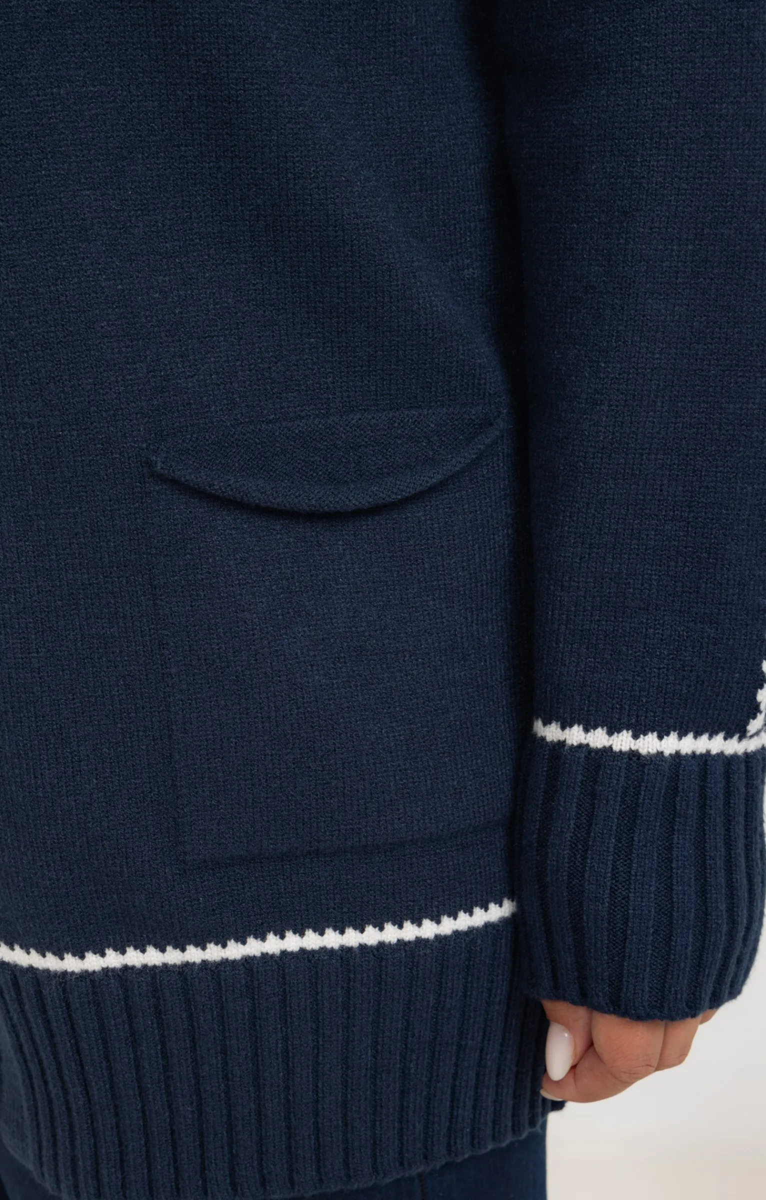 Toscane Boutique Pulls & Cardigans|Cardigan avec détail contrasté MARINE