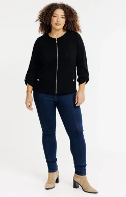 Toscane Boutique Pulls & Cardigans|Cardigan zippé NOIR