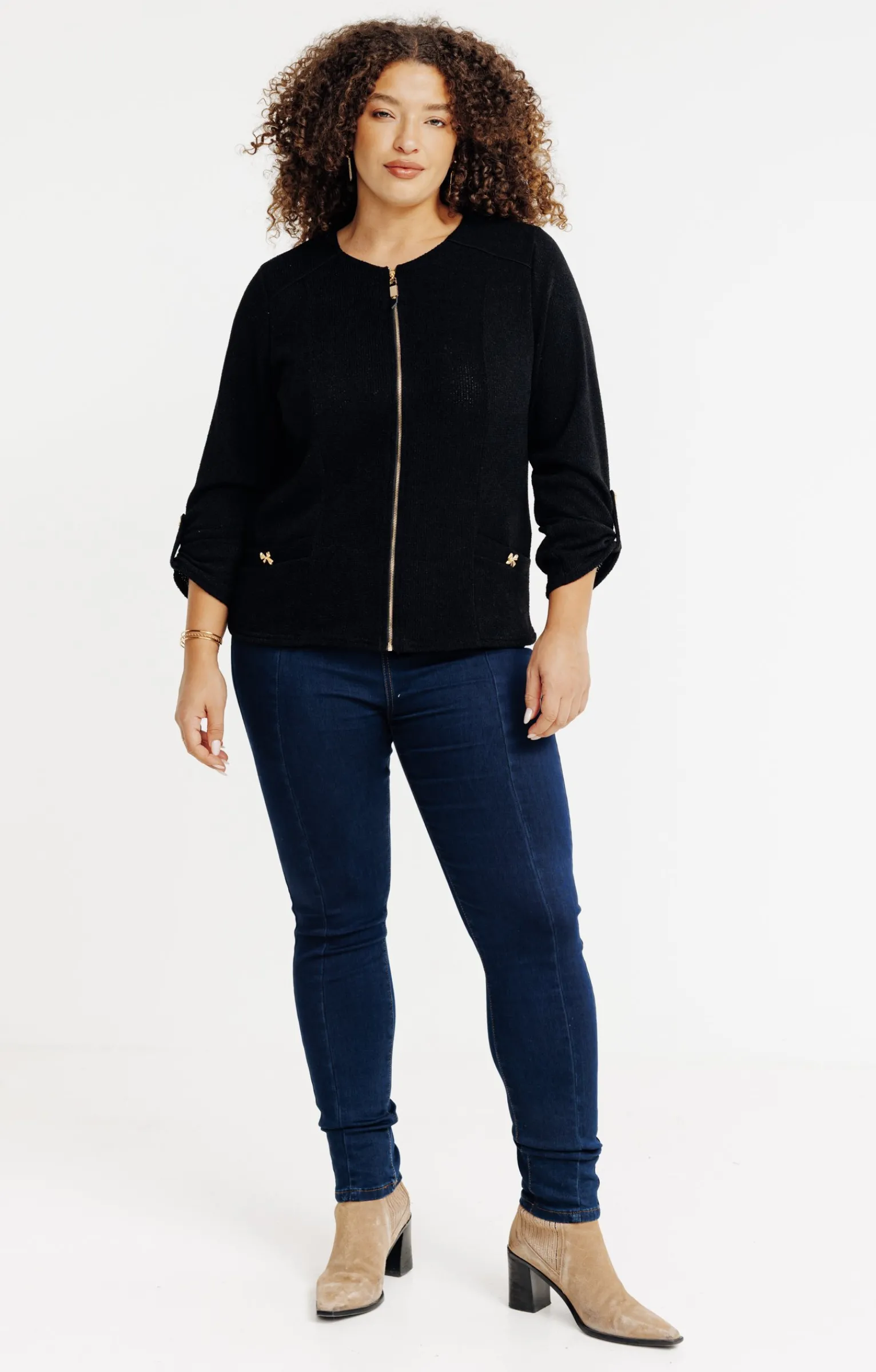 Toscane Boutique Pulls & Cardigans|Cardigan zippé NOIR