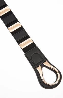 Toscane Boutique Accessoires|Ceinture large élastiquée NOIR
