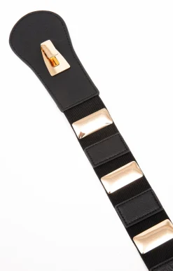 Toscane Boutique Accessoires|Ceinture large élastiquée NOIR