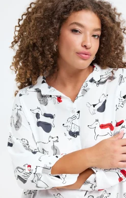 Toscane Boutique Chemisiers & Tuniques|Chemise avec imprimé chiens ECRU