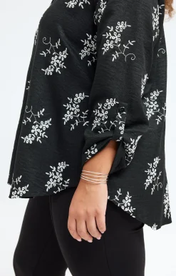 Toscane Boutique Chemisiers & Tuniques|Chemise brodée NOIR