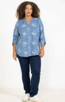 Toscane Boutique Chemisiers & Tuniques|Chemise brodée BLEU