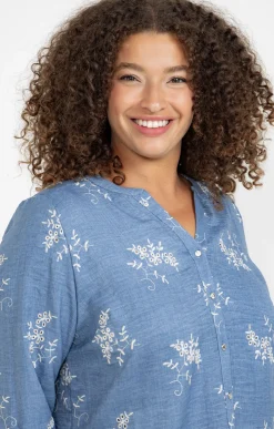 Toscane Boutique Chemisiers & Tuniques|Chemise brodée BLEU