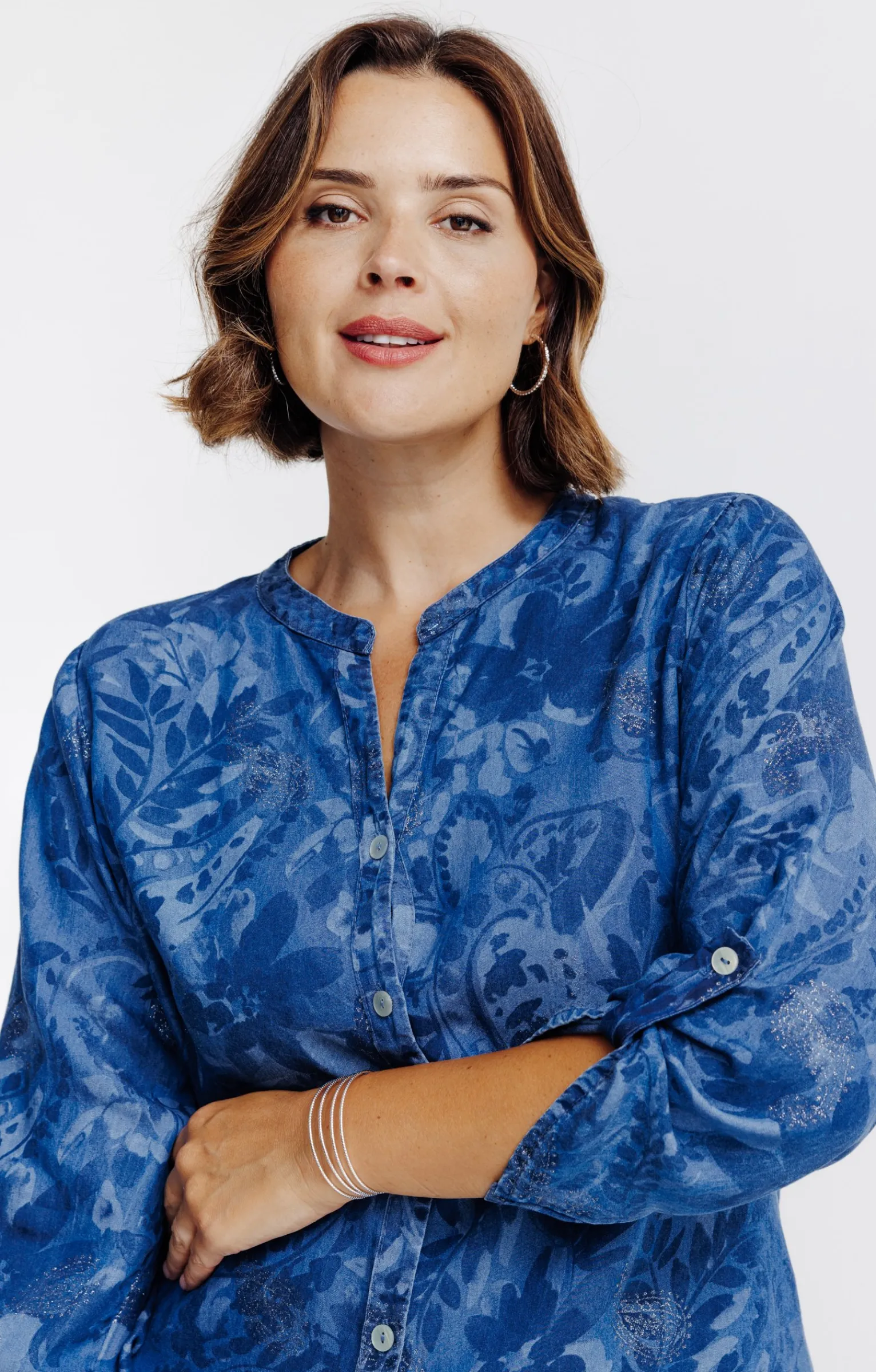 Toscane Boutique Chemisiers & Tuniques|Chemise en jean avec glitter BLEU