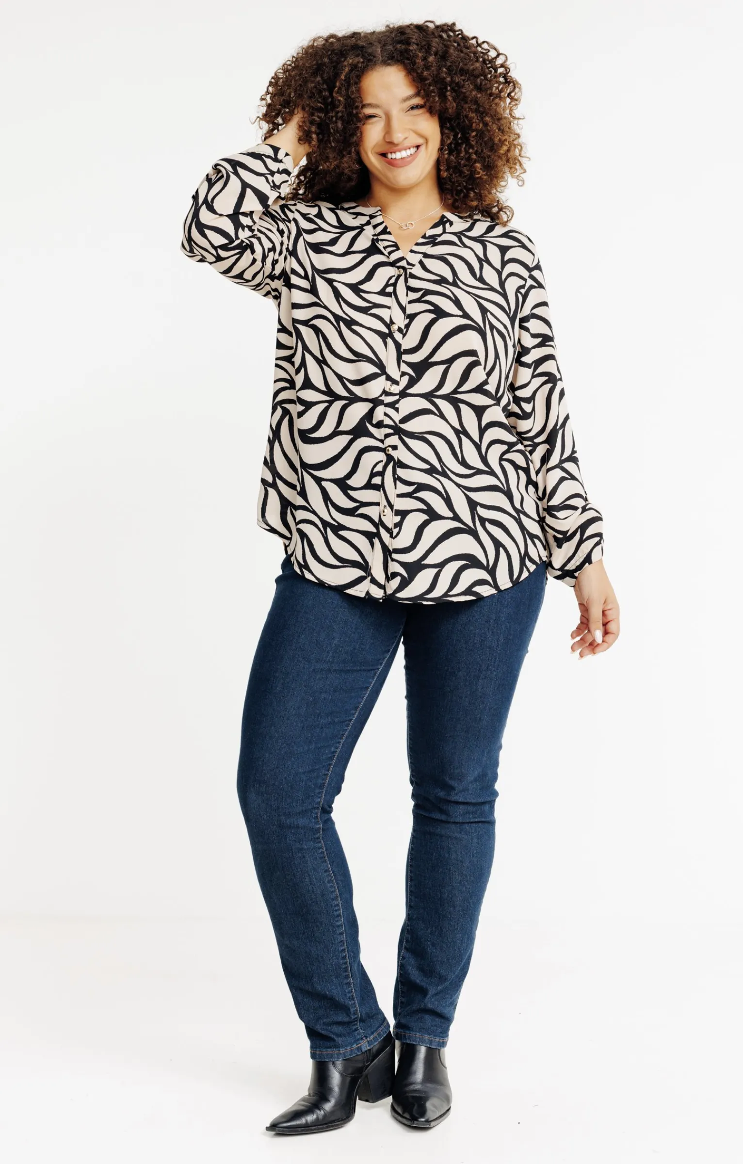 Toscane Boutique Chemisiers & Tuniques|Chemise imprimée NOIR