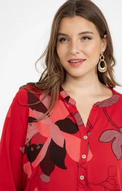 Toscane Boutique Chemisiers & Tuniques|Chemise imprimée ROUGE