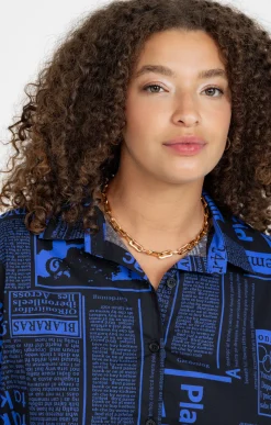 Toscane Boutique Chemisiers & Tuniques|Chemise imprimée BLEU DUR