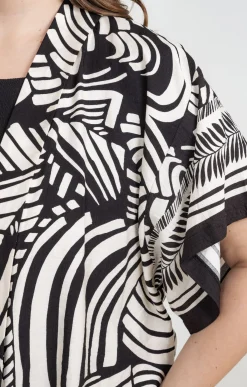 Toscane Boutique Chemisiers & Tuniques|Chemise imprimée ouverte NOIR