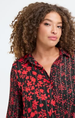 Toscane Boutique Chemisiers & Tuniques|Chemise imprimée patch NOIR