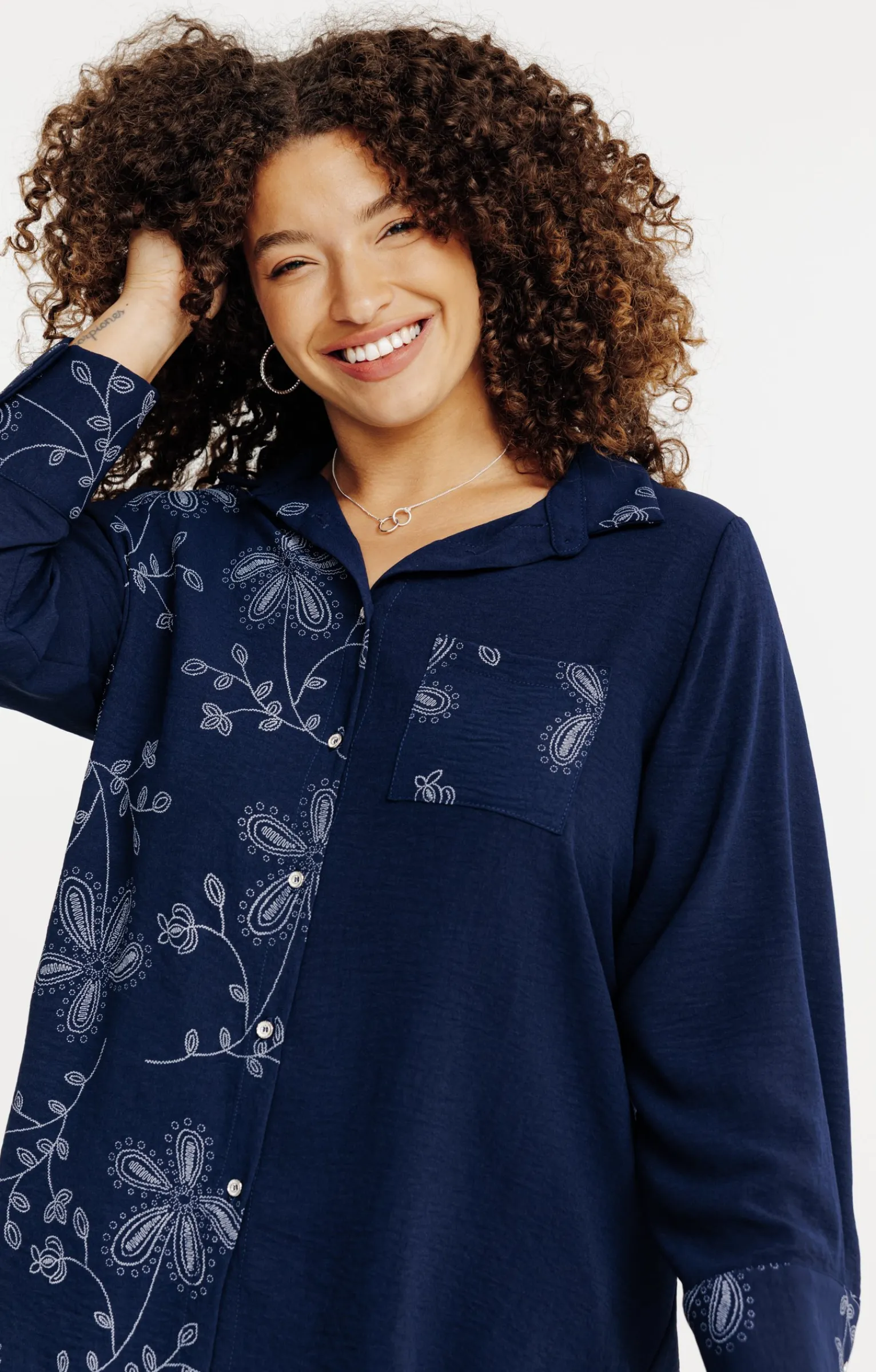 Toscane Boutique Chemisiers & Tuniques|Chemise patch MARINE