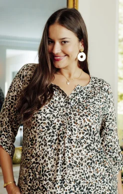 Toscane Boutique Chemisiers & Tuniques|Chemisier imprimé NOIR