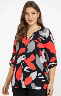 Toscane Boutique Chemisiers & Tuniques|Chemisier imprimé NOIR