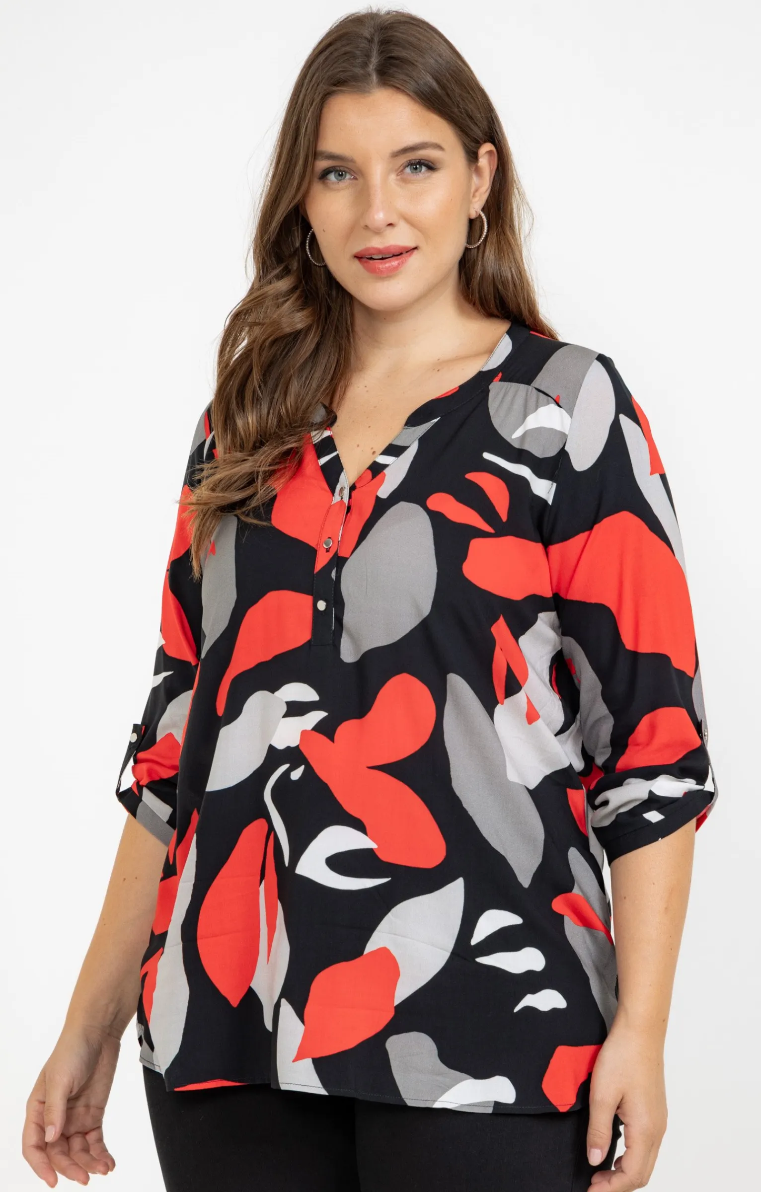 Toscane Boutique Chemisiers & Tuniques|Chemisier imprimé NOIR