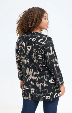 Toscane Boutique Chemisiers & Tuniques|Chemisier imprimé NOIR