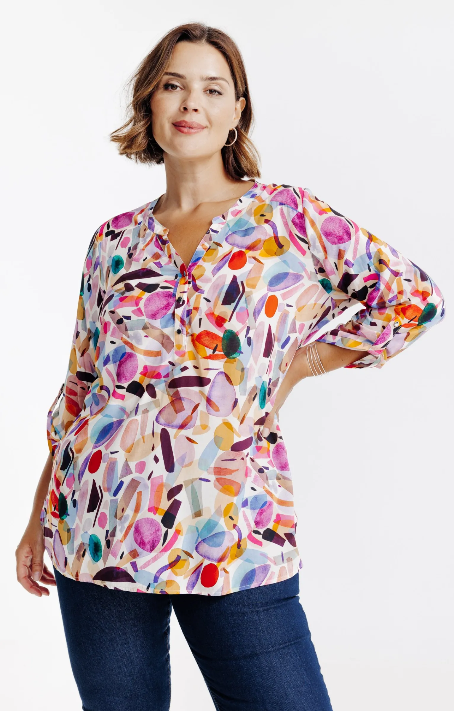 Toscane Boutique Chemisiers & Tuniques|Chemisier imprimé ECRU