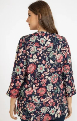 Toscane Boutique Chemisiers & Tuniques|Chemisier imprimé fleuri MARINE