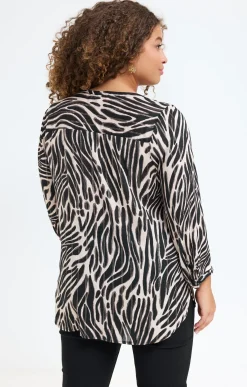 Toscane Boutique Chemisiers & Tuniques|Chemisier imprimé zébré NOIR