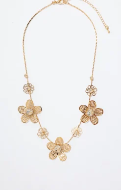 Toscane Boutique Accessoires|Collier ras-de-cou fleurs légères DORE
