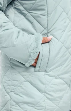 Toscane Boutique Parkas & Impers|Doudoune avec capuche et fausse fourrure KAKI CLAIR