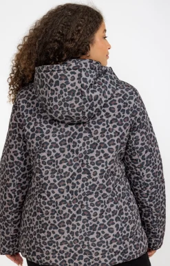 Toscane Boutique Parkas & Impers|Doudoune imprimé léopard CHATAIGNE