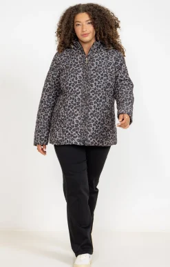 Toscane Boutique Parkas & Impers|Doudoune imprimé léopard CHATAIGNE