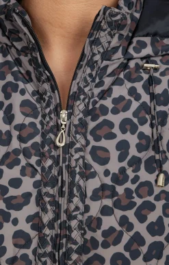 Toscane Boutique Parkas & Impers|Doudoune imprimé léopard CHATAIGNE