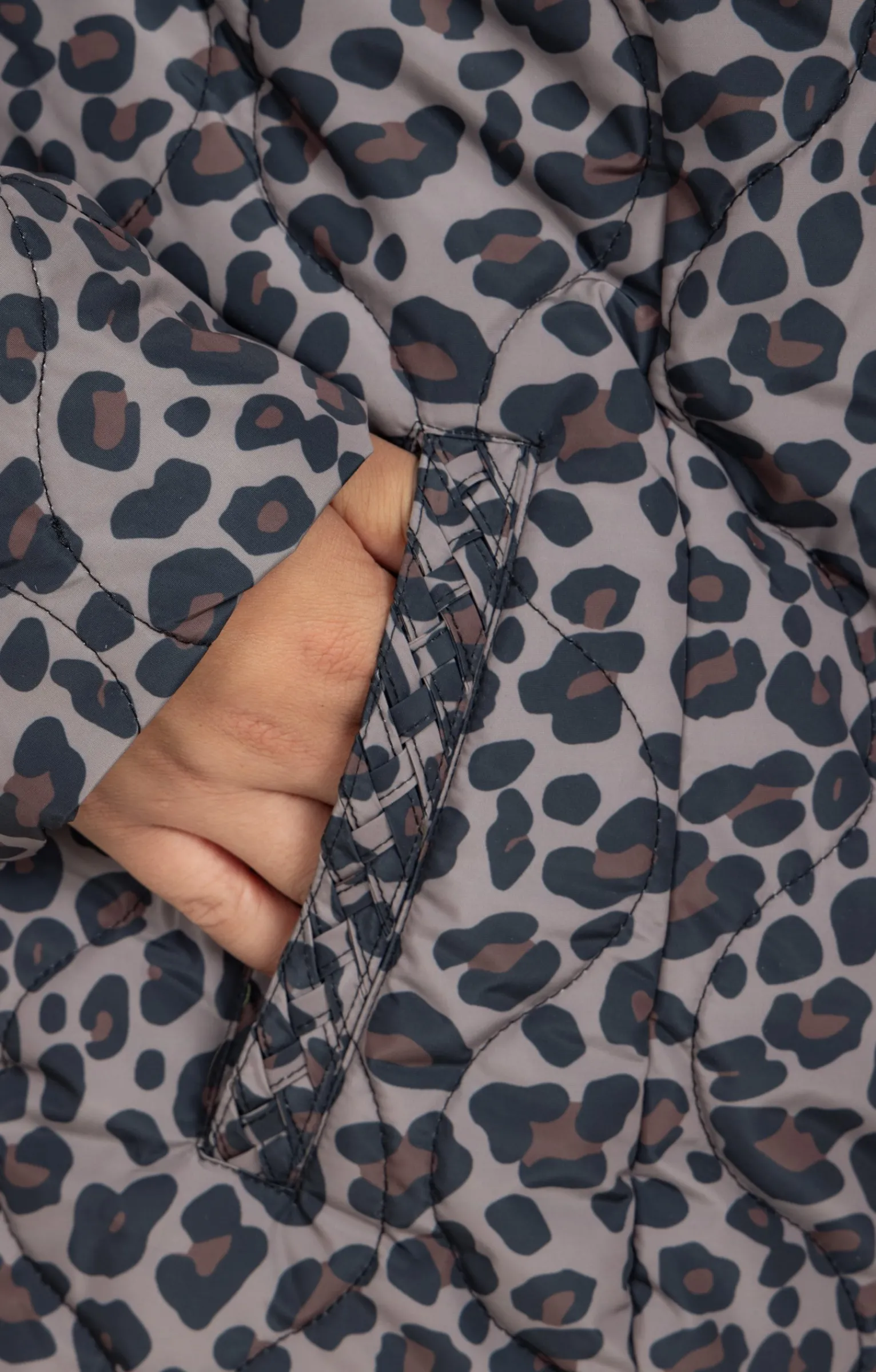 Toscane Boutique Parkas & Impers|Doudoune imprimé léopard CHATAIGNE