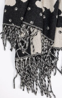 Toscane Boutique Accessoires|Echarpe chaude caniche NOIR