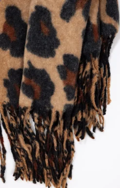 Toscane Boutique Accessoires|Echarpe douce imprimé léopard CAMEL