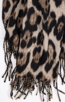 Toscane Boutique Accessoires|Echarpe douce imprimé léopard FAUVE