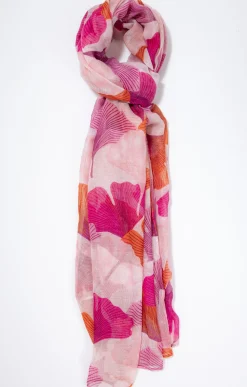 Toscane Boutique Accessoires|Foulard léger imprimé ginkgo ROSE