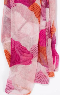 Toscane Boutique Accessoires|Foulard léger imprimé ginkgo ROSE
