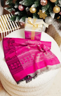 Toscane Boutique Accessoires|Foulard pashmina ROUGE CLAIR