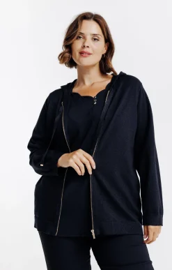 Toscane Boutique Pulls & Cardigans|Gilet à capuche avec lurex NOIR