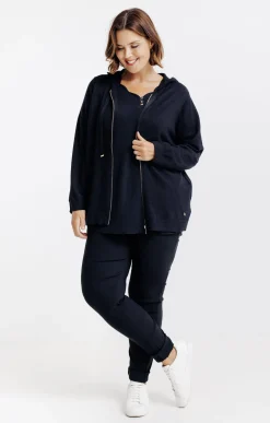 Toscane Boutique Pulls & Cardigans|Gilet à capuche avec lurex NOIR