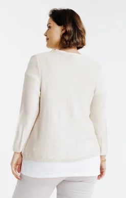 Toscane Boutique Pulls & Cardigans|Gilet à nouer avec fil lurex SABLE