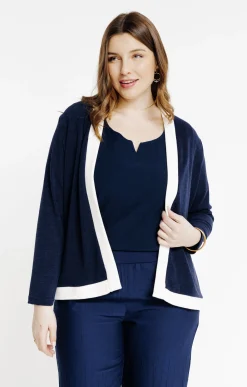 Toscane Boutique Pulls & Cardigans|Gilet court ouvert MARINE