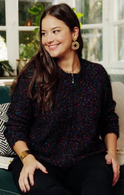 Toscane Boutique Pulls & Cardigans|Gilet fantaisie NOIR