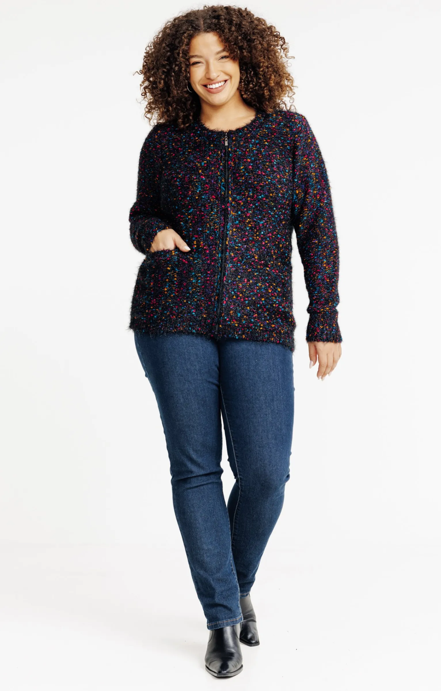 Toscane Boutique Pulls & Cardigans|Gilet fantaisie NOIR