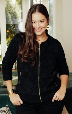 Toscane Boutique Pulls & Cardigans|Gilet fluffy uni NOIR