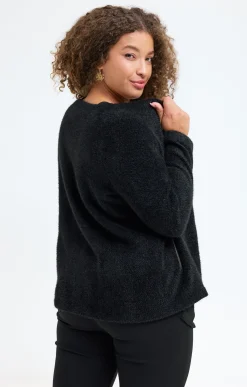 Toscane Boutique Pulls & Cardigans|Gilet fluffy uni NOIR