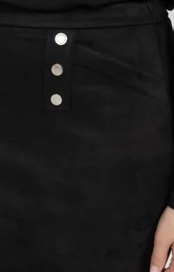 Toscane Boutique Jupes|Jupe courte et droite suédine NOIR